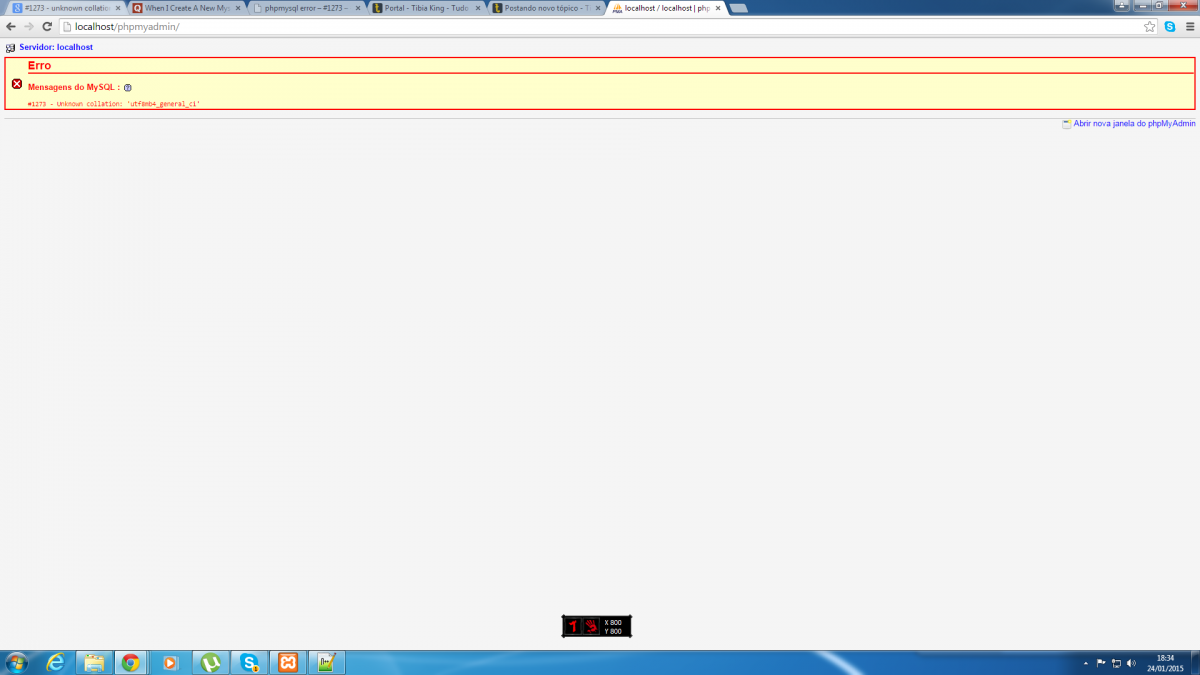 (Resolvido)Phpmyadmin dando erro #1273