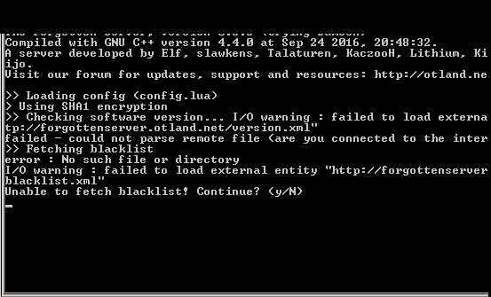 Como remover Unable to fetch blacklist